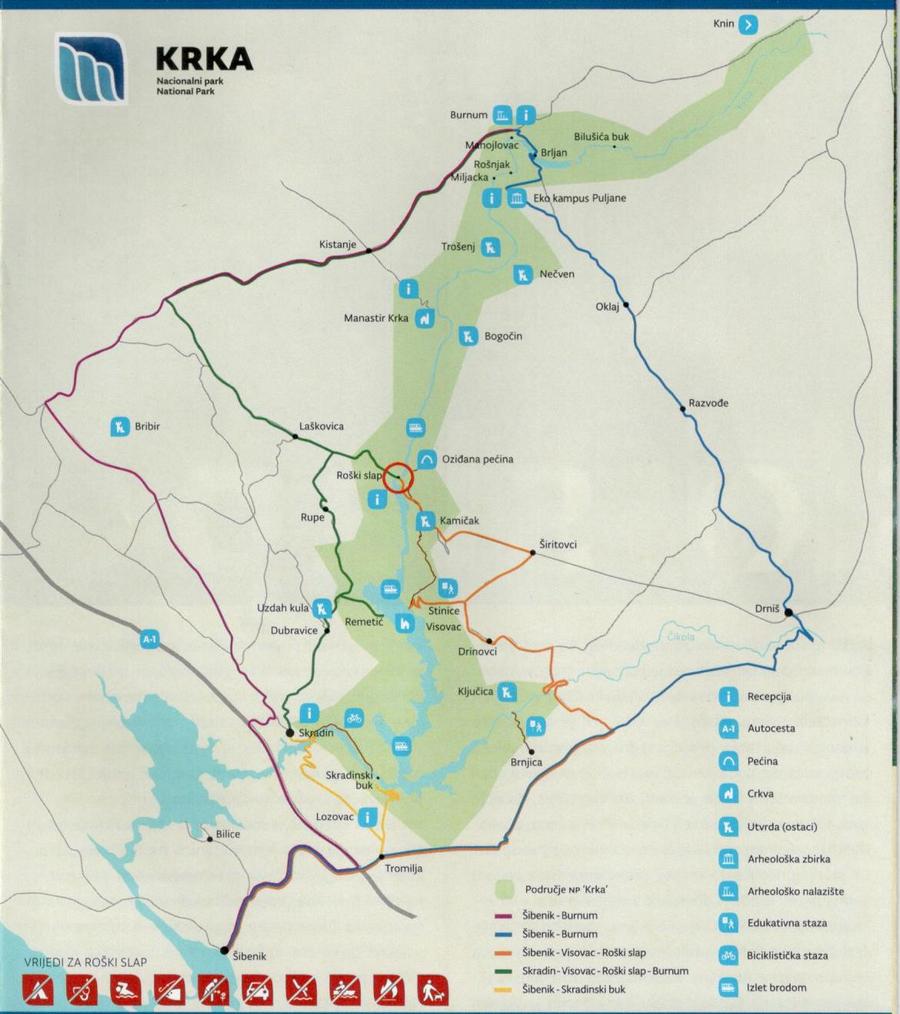 Национальный парк крка карта